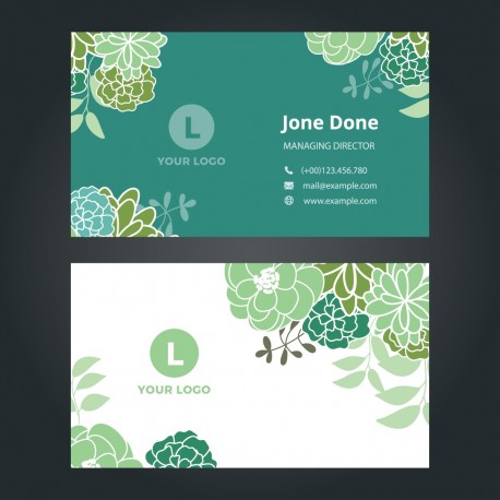 Plantilla: Tarjeta de visita para negocios verde Plantilla: Tarjeta de visita para negocios verde