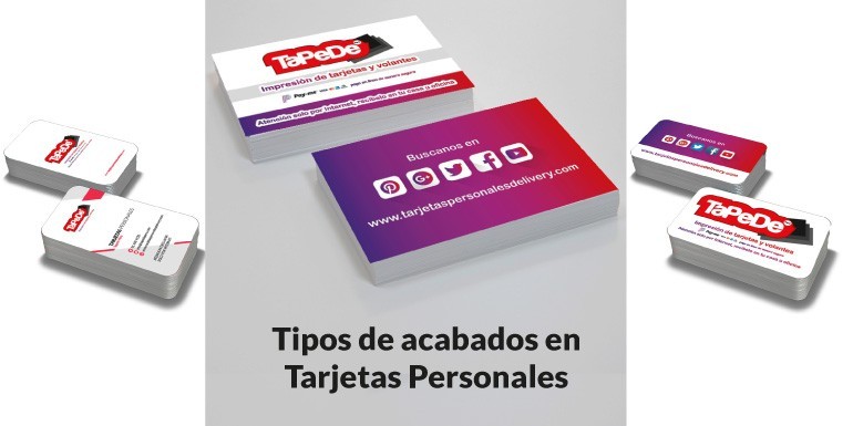 Tipos o acabados de tarjetas personales / presentacion