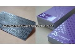 Tarjetas personales / presentacion con sectorizado UV