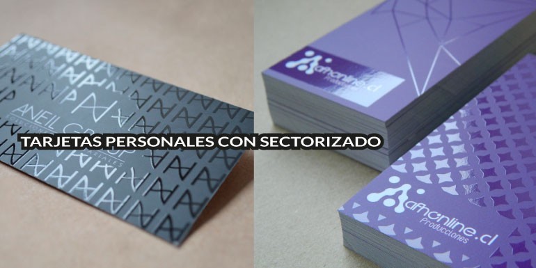 Tarjetas personales / presentacion con sectorizado UV