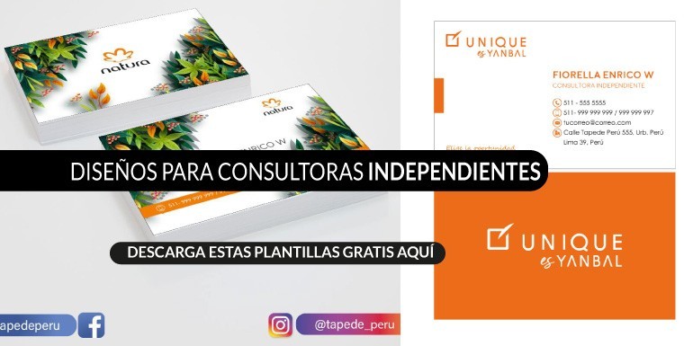 Tarjetas Presentación: Diseños gratis para consultoras independientes de las principales marcas de venta por catálogo